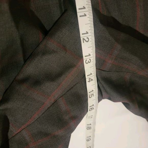 Tiglio Rosso Suit Pants Size Mens 36 Red Black Windowpane Plaid - Picture 4 of 6